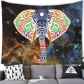 Mandala elephant wall tapestry featuring cosmic nebula background for home decor - Painted Mandala Elephant (9) / 100x70cm