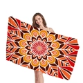 Ethnic mandala geometric pattern beach towel in vibrant red and orange colors - Mandala Print 1