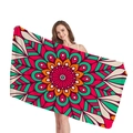 Ethnic mandala geometric pattern beach towel with thick fabric in red and teal colors - Mandala Print 4
