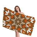 Ethno-Mandala Strandtuch mit geometrischem Muster in Hellorange und Dunkelbraun - Orange Und Braun Mandala (12)