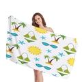 Toalla de playa gruesa de microfibra con estampados de verano, cocoteros y bikinis - 150x75cm / Estilo Bikini Cocotero Tropical (5)