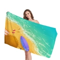 Asciugamano da spiaggia in microfibra con stampa estiva di tavola da surf e infradito - Modello Tavola da Surf e Cappello da Sole (8)