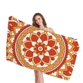 Asciugamano da spiaggia etnico mandala arancione e giallo con motivo geometrico - Stile Mandala 3