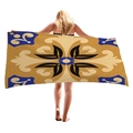 Ethnic geometric pattern beach towel in vibrant yellow and blue for summer vacation - Yellow Blue Mediterranean Geometric (4)