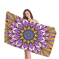 Ethnic mandala patterned thick rectangle beach towel with colorful geometric flowers - Mandala Print 6