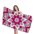 Ethno-Mandala-Strandtuch mit geometrischen Mustern in Dunkelrot- und Violetttönen - Rot Und Violett Mandala (6) / 150x75cm