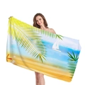 Asciugamano da spiaggia tropicale con palme gialle e blu per le vacanze estive - Stile Barca a Vela Tropicale (7) / 150x75