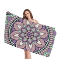 Asciugamano da spiaggia mandala etnico con motivi geometrici viola e verde menta - Stile Mandala 8