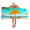 Telo mare spesso con palme tropicali e vivace scena costiera per le vacanze - Stile Paesaggio Spiaggia Tropicale (6)