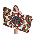 Telo mare etnico mandala con motivi floreali geometrici in arancione brillante e rosso - Stile Mandala 10