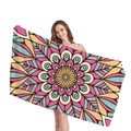 Telo mare mandala con motivi floreali geometrici vivaci in rosa e blu - Stile Mandala 13