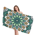 Ethno-Mandala Strandtuch mit lebhaften grünen und orangefarbenen floralen Mustern - Grün Und Orange Mandala Stil (2)