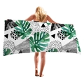 Dickes Strandtuch mit tropischen Monstera-Mustern und geometrischem Marmordesign - Nordische Geometrische Vegetation (12)