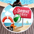Round mermaid tassel beach towel featuring Summer Is Here pattern and vibrant vacation theme - Summer Is Here Rich Summer Pattern Style (8)