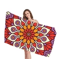 Ethno-Mandala Strandtuch mit buntem geometrischem Blumenmuster auf dickem Stoff - Rot Und Lila Mandala Stil (5)