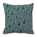 Detail of Christmas tree patterns and polka dots on soft peach skin pillowcase texture - Gray Blue Deep Green Tree Style (39)