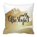 Detail of white Christmas pillowcase with gold brush textures and merry Christmas text - White Gold Brush Merry Christmas Style (4882101206978)