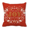 Detailed close-up of a festive red Christmas pillowcase with JOY text and star patterns - Red Christmas JOY Artistic Style (4882101206985)