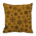 Ingwerfarbener Weihnachts-Kissenbezug mit schwarzen Schneeflocken aus Pfirsichhaut - 45x45 cm / Ingwergelbe Nordische Schneeflocke (8)
