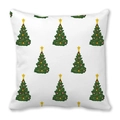Christmas tree pattern pillowcase on white peach skin fabric with festive ornaments - Christmas Tree Style (1)