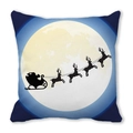 Christmas pillowcase with Santa Claus sleigh and reindeer silhouette on moonlight background - Giant Moon Reindeer Silhouette (4) / 45x45cm