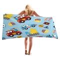 Serviette de plage épaisse avec motifs de véhicules de dessin animé et logo police - Police de la Circulation (2)