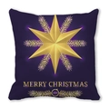 Deep purple Christmas pillowcase with golden star pattern and Merry Christmas typography - Purple Christmas Octagram Style (4882101206960)