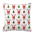 Christmas pillowcase with Santa Claus, Xmas tree and gift bag patterns on peach skin fabric - Classic Christmas Print Style (9)
