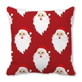 Christmas Santa Claus pattern decorative red throw pillow cover in soft peach skin fabric - Red Santa Claus Style (10)