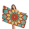 Ethnische Mandala-Strandtuch mit geometrischem Blumenmuster in kräftigem Rot und Blau - Rot Und Gelb Mandala Stil (15)