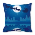 Fodera per cuscino natalizio con slitta di Babbo Natale e renne sul riflesso della luna nel bosco - Riflesso della Luna Stellata Slitta (Stile 15) / 45*45cm