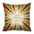 Star and stripe pattern Christmas pillowcase with Merry Christmas and New Year print - Retro Red and Green Striped Pentagram Style (4882101206965)