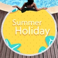 Asciugamano da spiaggia rotondo giallo Summer Holiday con nappe e stelle marine - Stile Giallo Summer Holiday (12)