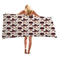 Halloween beach towel with purple wizard hats and orange magic brooms on beige fabric - Off-White Magic Props (6)
