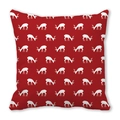 Deep red Christmas pillowcase with white reindeer pattern on peach skin fabric - Red Reindeer Pattern Style (17)
