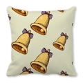 Christmas peach skin pillow case with yellow hand-drawn bells and purple bows - Hand-painted Yellow Bells Style (19)