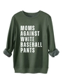 Detail of dark green thick sweatshirt with white text and grey fleece lining on cuff - Army Green