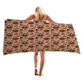 Halloween beach towel featuring pumpkins and autumn leaves pattern on thick fabric - Tan Pumpkin Withered Leaves (8)