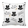 Christmas pillowcase with black bell bow and golden star patterns on white peach skin - Black Bells and Stars Style (20)