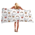 Cartoon rabbit beach towel with 'best friend' text on white thick absorbent fabric - Best Friend Rabbit (9) / 150x75cm