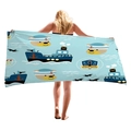 Cartoon Navy Seal light blue thickened beach towel with sailor bear and anchor print - Navy Seal Bear (10)