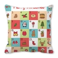 Weihnachts-Adventskalender Kissenbezug mit festlichem Countdown-Muster aus Pfirsichhaut - 45x45 cm / Bunter Plaid Weihnachts Countdown (26)
