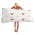 Cartoon deer and Be SMART pattern on striped quick-dry microfiber beach towel for vacation - Be Smart Deer (12) / 150x75cm