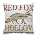 Detail of red fox hollow print on square cream peach skin velvet cushion cover - Standard Square (45*45cm) / Retro Red Fox Hollow Style (14)