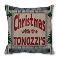 Christmas cushion cover with vintage wooden door print and festive family typography - Standard Square (45*45cm) / Retro Gray Wood Door Texture Style (39)