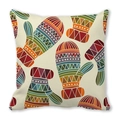Square pillowcase featuring colorful winter gloves print in a folk geometric style - Colorful Folk Style Mittens (15)