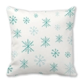 Dettaglio della stampa di fiocchi di neve su federa morbida per decorazione invernale - 45x45 cm / Stile 11 - Fiocchi di Neve Disegnati a Mano Blu Chiaro