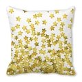 Dettaglio del motivo a fiocco di neve e stella sulla trama della federa bianca - 45x45 cm / Stile 37 - Sfumatura di Stelle Oro Bianco