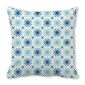 Vista dettagliata della trama a stella e fiocco di neve sulla fodera del cuscino - 45x45 cm / Stile 30 - Mappa Stellare Geometrica Blu Scuro