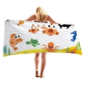 Asciugamano mare in microfibra con motivi colorati di creature marine e tartarughe - 150x75cm / Stile Animale Marino (3)